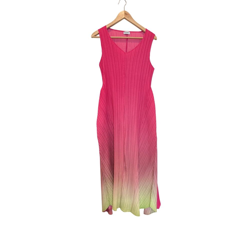Alquema Estrella Dress Acid Dream One Size Pink Ombre Pleated Midi Maxi Dress